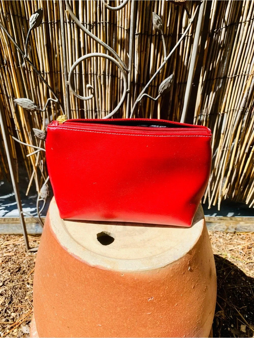Elizabeth Arden Red Leather Cosmetic Pouch - Women Bags